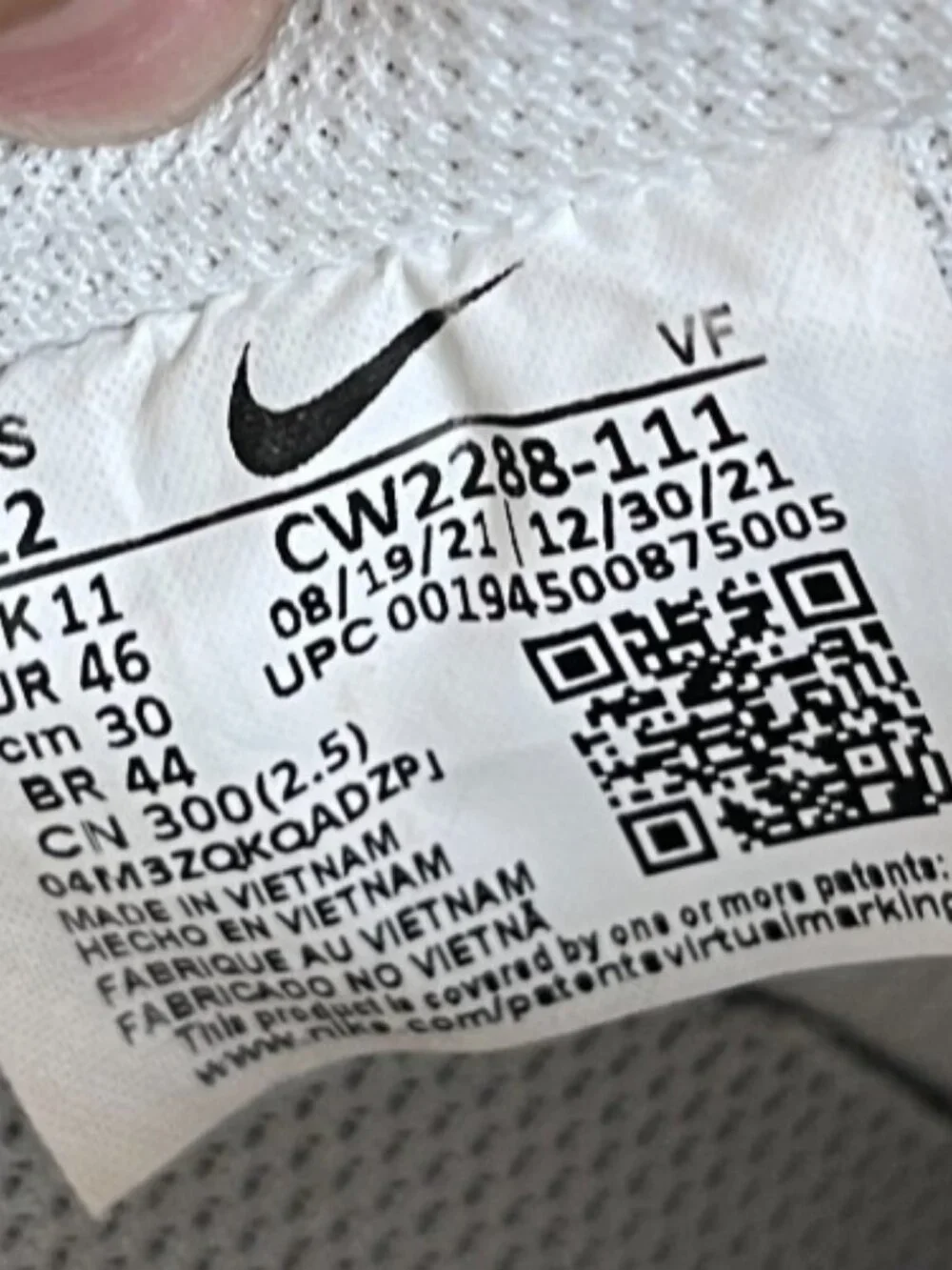 Nike Air‎ Force 1 '07 Low Mens Size 12 White Athletic Lifestyle Shoes Sneakers